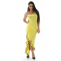 Sexy Bandeau Latino-Kleid Tanzkleid Salsa Gelb/Schwarz 7 Sexy Bandeau Latino-Kleid Tanzkleid Salsa Gelb/Schwarz -Stilvoll Gekleidet sexy bandeau latino kleid tanzkleid salsa gelb schwarz4