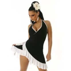 Sexy Latino-Kleid Tanzkleid Salsa Schwarz/Weiß